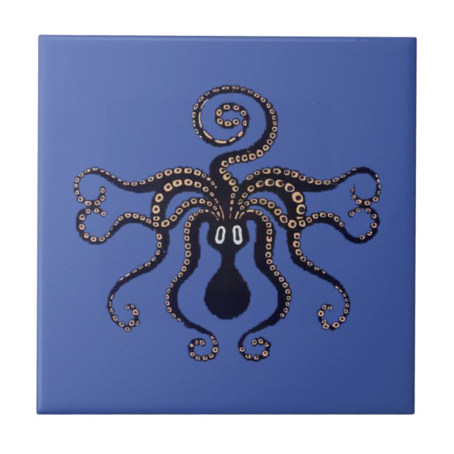 Vintage Art Nouveau Octopus by Leon Bakst Tile (Front)