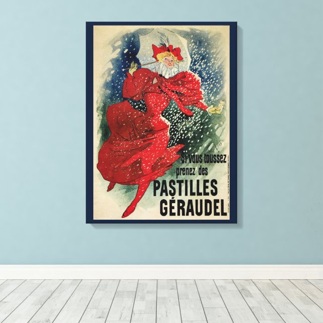 Vintage Art Nouveau Pastilles Geraudel Cough Drops Canvas Print (Insitu(Wood Floor))