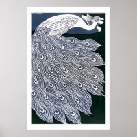 Vintage Art Nouveau Peacock by Will Bradley