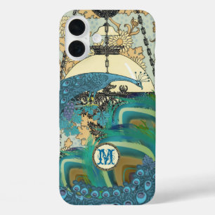Vintage Art Nouveau Peacock Chandelier Feathers iPhone 16 Plus Case