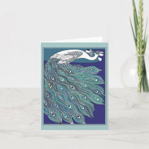 Vintage Art Nouveau Peacock Note Card
