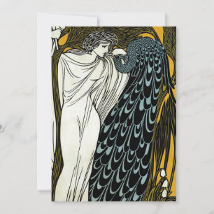 Vintage Art Nouveau Peacock Wedding Invitation