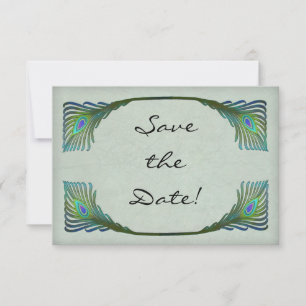 Vintage Art Nouveau Peacock Wedding Save the Date