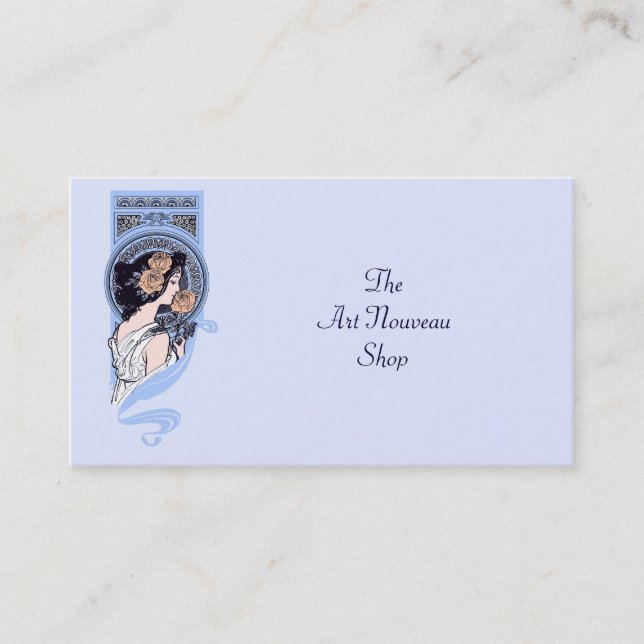Vintage art nouveau period dress business card (Front)