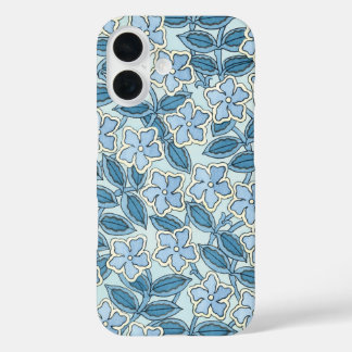 Vintage Art Nouveau Periwinkle Flowers in a Garden iPhone 16 Case