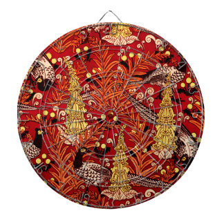 Vintage Art Nouveau Pheasants, Ferns and Dandelion Dartboard