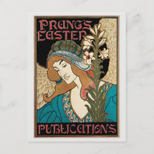 Vintage art nouveau Prang's Easter Holiday Postcard