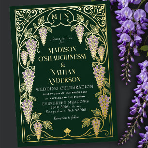 Vintage Art Nouveau Purple Wisteria Wedding