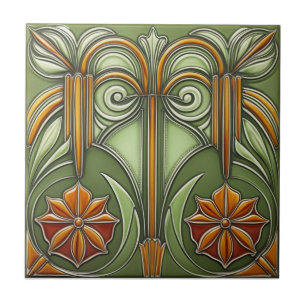 Vintage Art nouveau Reproduction Tile