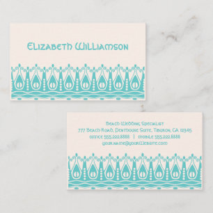 Vintage Art Nouveau Retro Chic Ocean Waves Splash Business Card