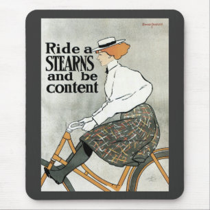 Vintage Art Nouveau, Ride a Sterns Bicycles Bikes Mouse Mat