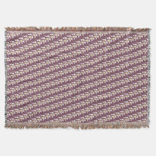 Vintage Art Nouveau rose tree maroon pattern Throw Blanket