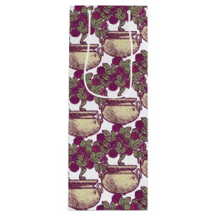 Vintage Art Nouveau rose tree maroon pattern Wine Gift Bag