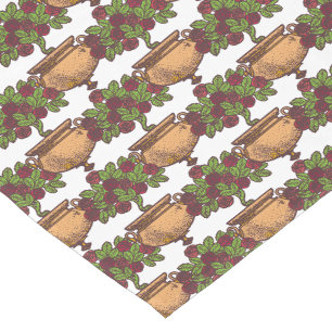 Vintage Art Nouveau rosebush floral wallpaper Short Table Runner