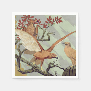 Vintage Art Nouveau Sage Green Eagle Nature Art Napkin