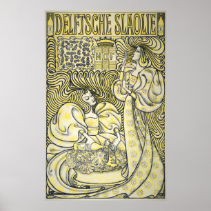 Vintage Art Nouveau Salad Oil Ad by Jan Toorop Poster