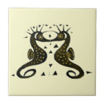 Vintage Art Nouveau Seahorses Tile<br><div class="desc">This Art Nouveau or Arts And Crafts style seahorses design was derived from an illustration in an antique Victorian era 1894 publication. The background colour can be customised.</div>