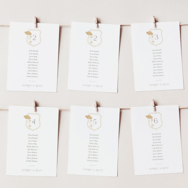 Vintage Art Nouveau Seating Chart Card (Vintage Art Nouveau Wedding Seating Chart Card)