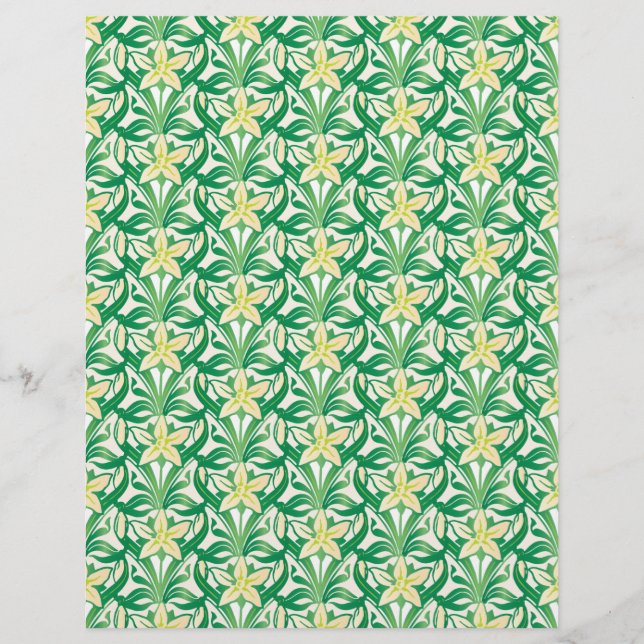 Vintage Art Nouveau snowdrop floral pattern (Front)