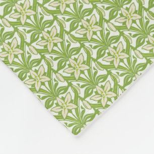 Vintage Art Nouveau snowdrop floral wallpaper Fleece Blanket