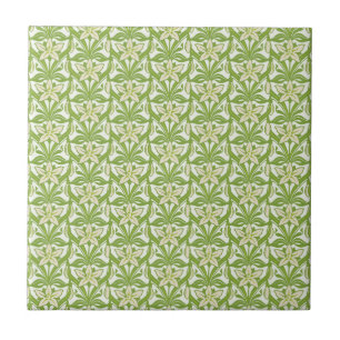 Vintage Art Nouveau snowdrop floral wallpaper Tile