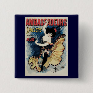 Vintage Art Nouveau, Spanish Flamenco Dancer 15 Cm Square Badge