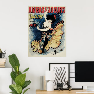 Vintage Art Nouveau, Spanish Flamenco Dancer Poster