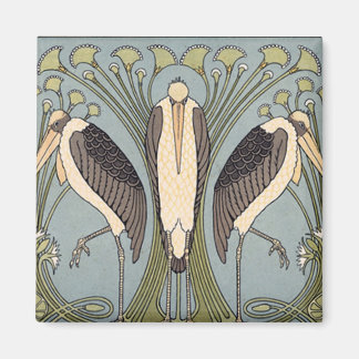 Vintage Art Nouveau Storks Magnet