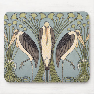 Vintage Art Nouveau Storks Mouse Mat