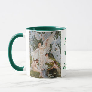 Vintage Art Nouveau Swan Girls Name Personalized Mug