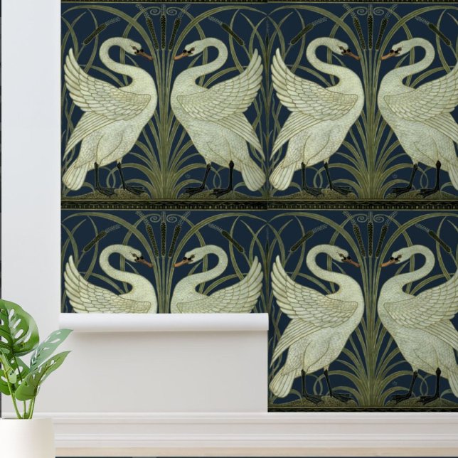 Vintage Art Nouveau Swans by Walter Crane Wallpaper (Creator Uploaded)