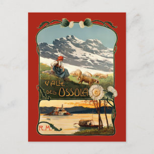 Vintage Art Nouveau Switzerland Travel Tourism Postcard