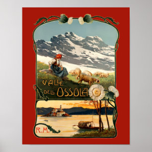Vintage Art Nouveau Switzerland Travel Tourism Poster