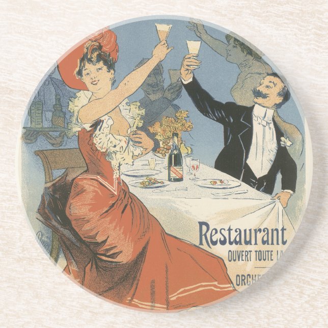 Vintage Art Nouveau, Taverne Olympia Restaurant Coaster (Front)