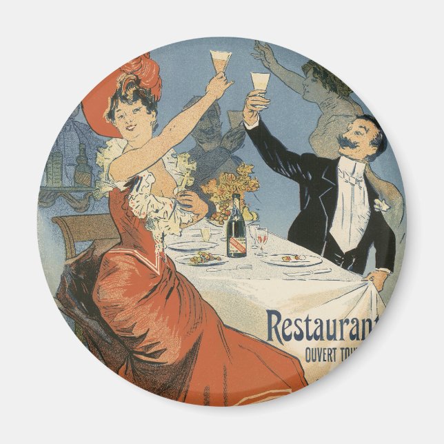 Vintage Art Nouveau, Taverne Olympia Restaurant Magnet (Front)