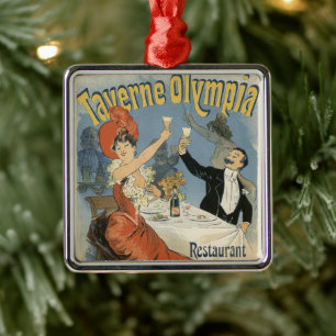 Vintage Art Nouveau, Taverne Olympia Restaurant Metal Tree Decoration