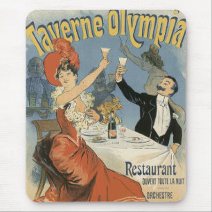 Vintage Art Nouveau, Taverne Olympia Restaurant Mouse Mat
