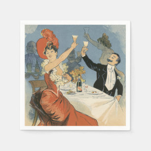 Vintage Art Nouveau, Taverne Olympia Restaurant Napkin