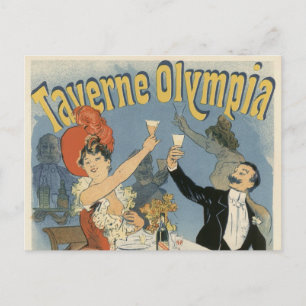 Vintage Art Nouveau, Taverne Olympia Restaurant Postcard