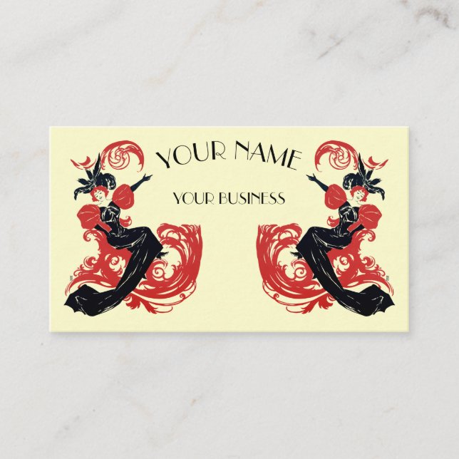 Vintage Art Nouveau  Template Business Card (Front)