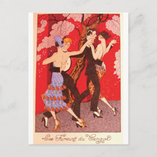 Vintage Art Nouveau ~ The Fury of Tango Postcard