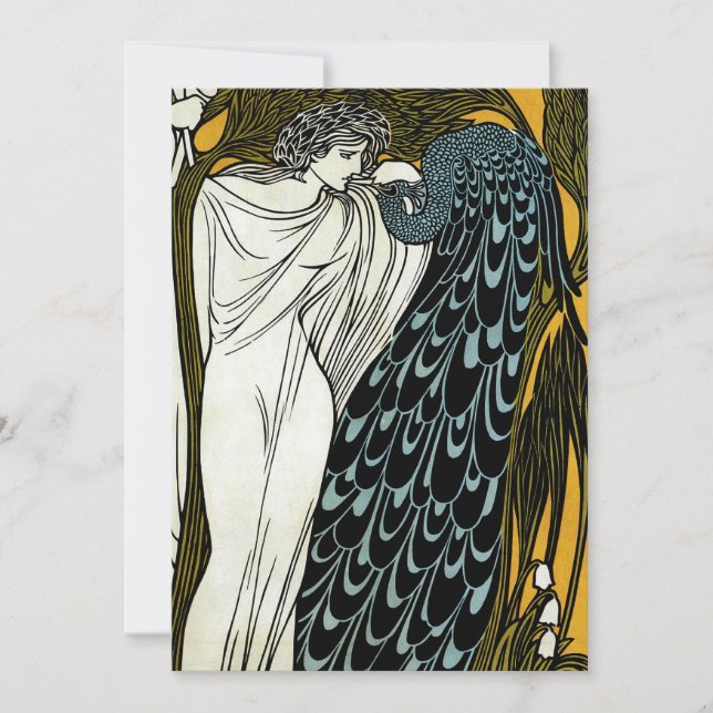 Vintage Art Nouveau, The Kiss by William Bradley Invitation (Front)