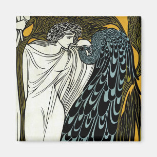 Vintage Art Nouveau, The Kiss by William Bradley Magnet