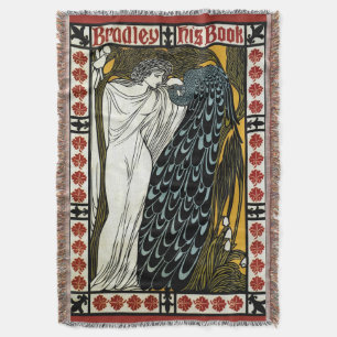 Vintage Art Nouveau, The Kiss by William Bradley Throw Blanket