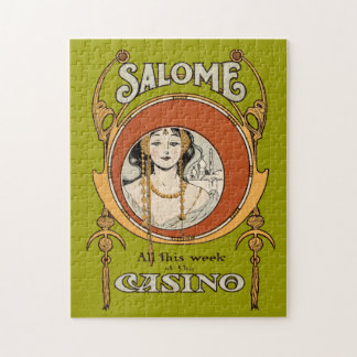 Vintage Art Nouveau Theatre Casino Woman Design Jigsaw Puzzle
