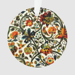 Vintage Art Nouveau Thistles Cicadas Pattern Ornament