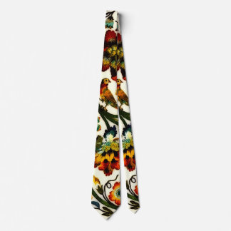 Vintage Art Nouveau Thistles Cicadas Pattern Tie