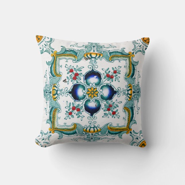 Vintage Art Nouveau Tile Cushion (Front)