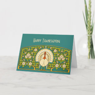 Vintage Art Nouveau Turkey Illustration Card