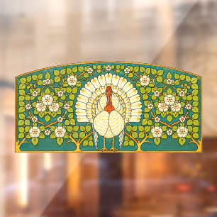 Vintage Art Nouveau Turkey Illustration Window Cling